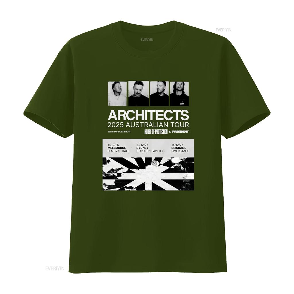 Architects Band Australia Tour Black Cotton T Shirt Size S 5xl Vintage Versatile Homme Stylish Stretched