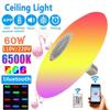 18/60W Music Ceiling Lamp RGBW LED Ceiling Lamp with Remote Control,bluetooth Speaker, APP Control Night Lamp for Bedroom Home Party Decorative Lamps