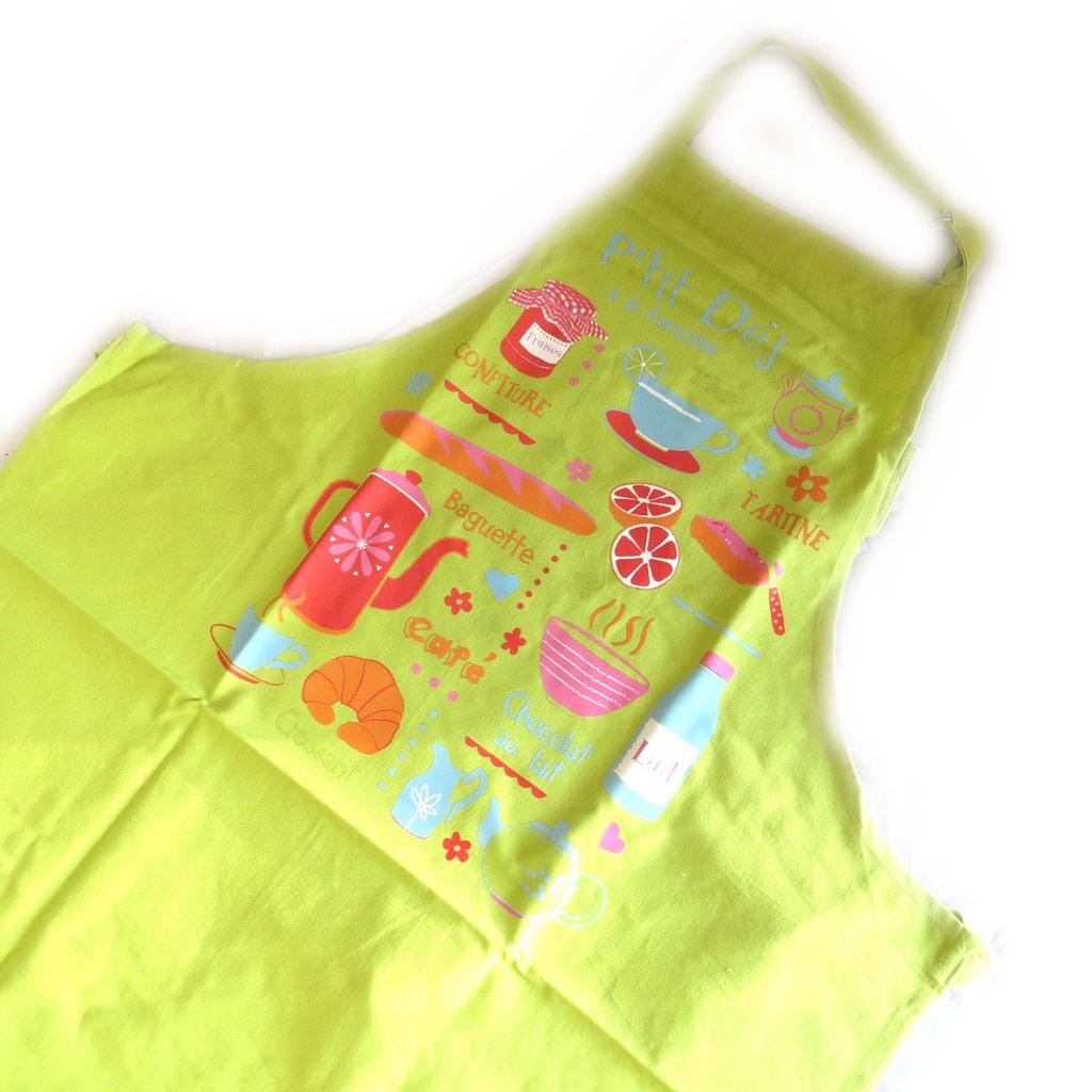 Les Trésors De Lily [M5756] — Дизайнерский фартук Petit Déj à la Française фисташкового цвета.