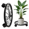 1-3Pcs Mobile Flower Pot Tray Heavy Duty Iron Flower Pot Holder Strong Load Bearing Plant Saucers for Indoor and Outdoor Plants