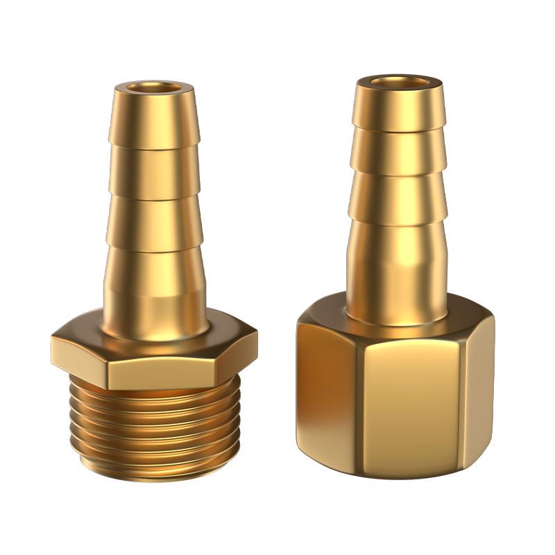 Zhuoji Brass Tower 4-Point Water/Air Pipe Connector, 6-Point Fittings, Inner/Outer Thread, Gas/Soft Hose Nozzle