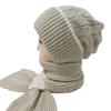 Зимние вязаные шапки и шарфы Skullies, комплект из холодного шарфа для защиты ушей, теплые шапки для девочек, ветрозащитные шапки для велоспорта и женщин, кепки для активного отдыха