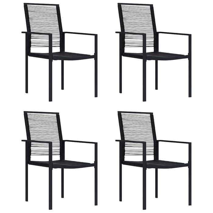 Maison Exclusive - Chaises de jardin lot de 4 Rotin PVC Noir