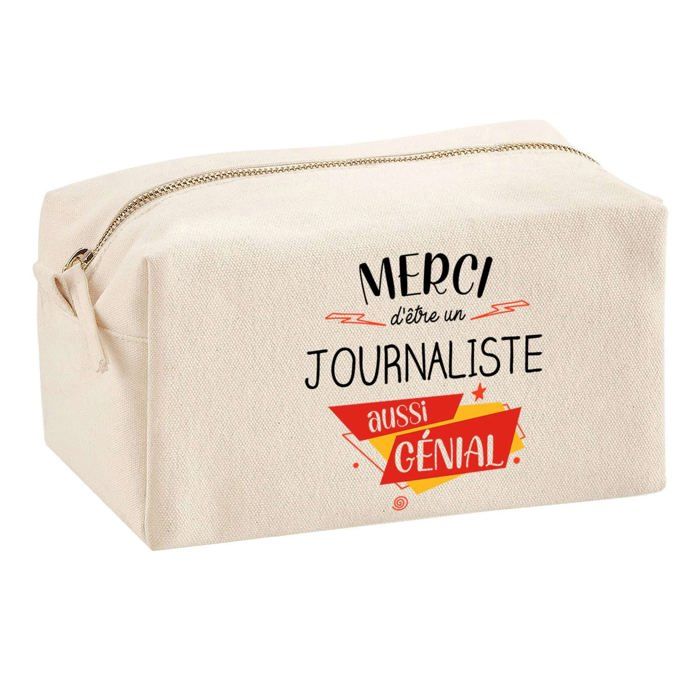 Trousse multifonction Merci Journaliste Génial Cadeau Anniversaire Noël Collègue Remerciement | Trousse Scolaire Fournitures Bureau