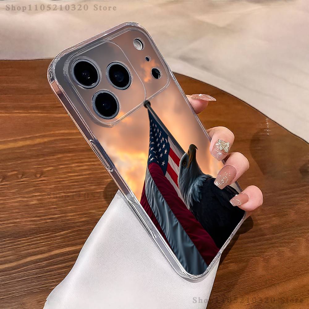 Чехол для телефона Флаг США Америка Для iPhone 17,16,11,15,13,14,12,Air,Mini,Plus,Pro,Max,Plus,E Прозрачный Мягкий чехол