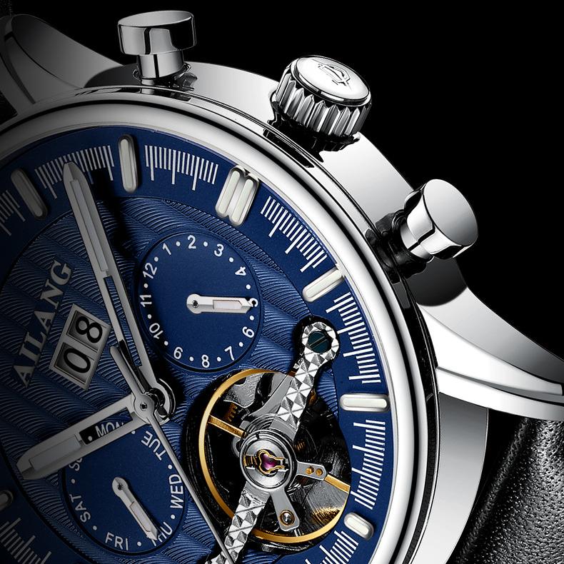AILANG Новые мужские часы, оригинальные мужские часы, водонепроницаемые механические мужские часы Tusso, полностью автоматические полые