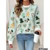 Ladies Long Sleeve round Neck Christmas Elements 3D Red Snowflake Printed Casual Sweatshirt Comfortable Hoodie