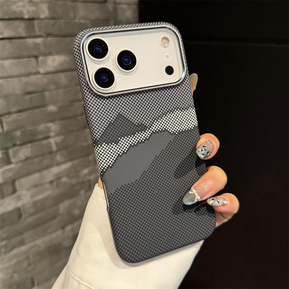 Тонкий матовый углеродный волокно для корпуса ПК для For Iphone 17 Air 16 Pro Max 1 14 Plus 13 12 11 Беспроводная зарядка Ударопрочный чехол