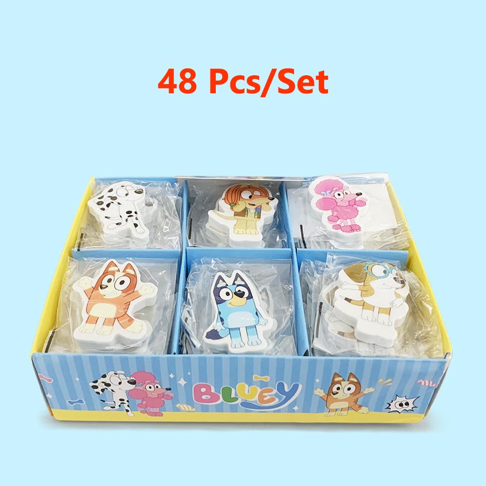 6 Styles Bluey Bingo Eraser Chloe Coco Honey Indy Anime Figure Model Pencil Eraser Stationery Students Children's Gift