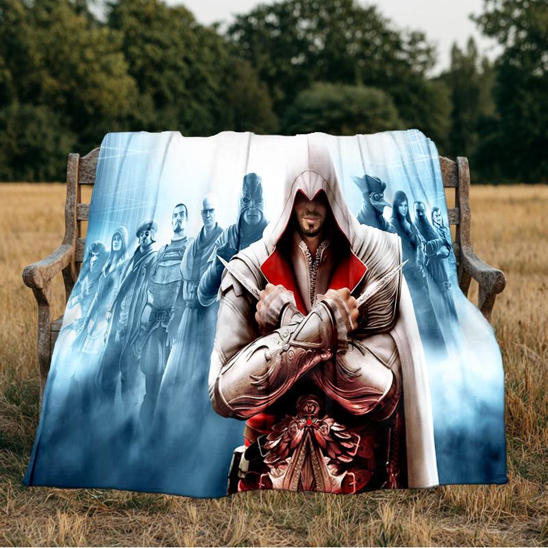 Assassin Game Flannel Blanket, Use for Birthday/Holiday Gift, Soft Blanket for Sofa/Bed/Camping/Office/Tourism Use,All Seasons