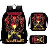 Wolverine Deadpool Movie Characters Trendy Cartoon Printed Backpack Student