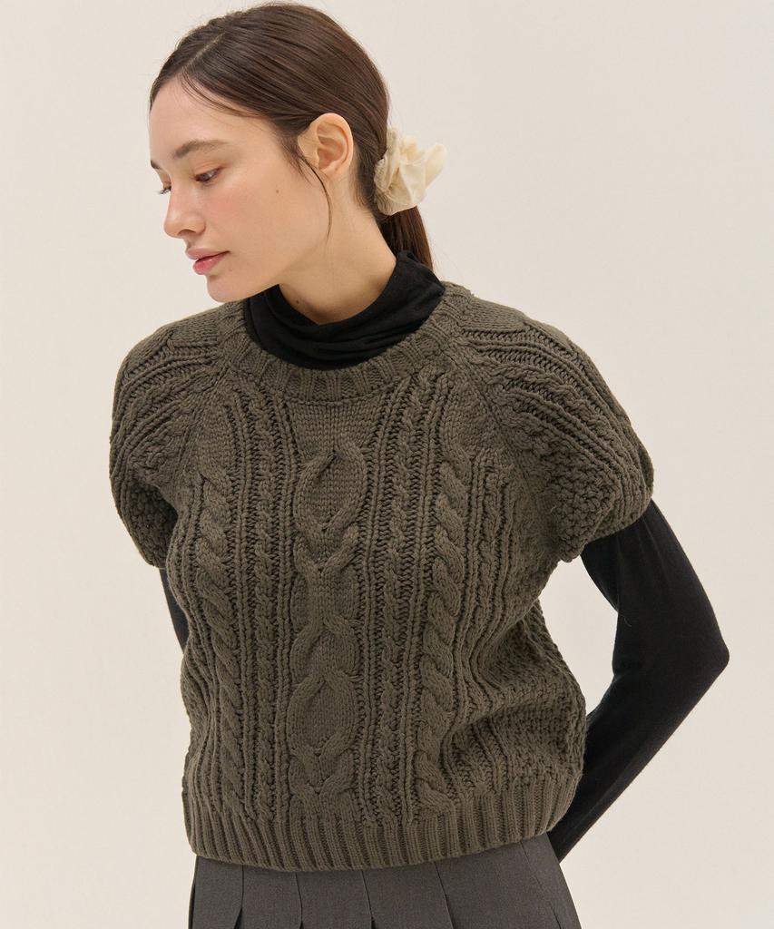 Свитер с косами Cozy Layerd Knit_K/Br