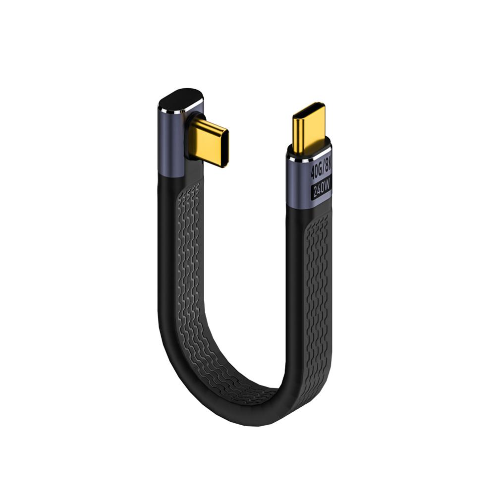 240 Вт 40 Гбит/с USB4 90-градусный угловой USB C кабель Thunderbolt 4 угловой Type C кабель для SSD ноутбука Macbook угловой разъем