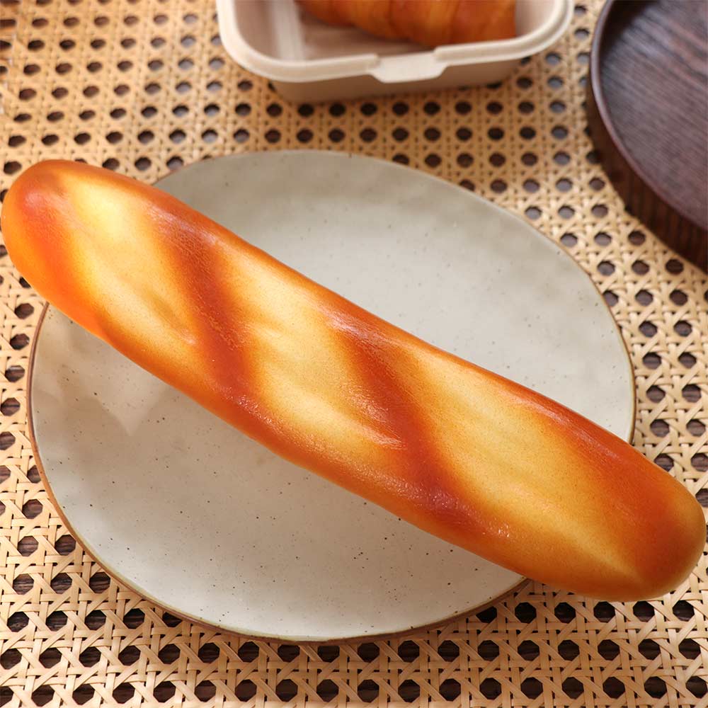 Soft Lifelike Simulation Food Fake Bread Long Cake Model Artificial Bread Model Home Decoration