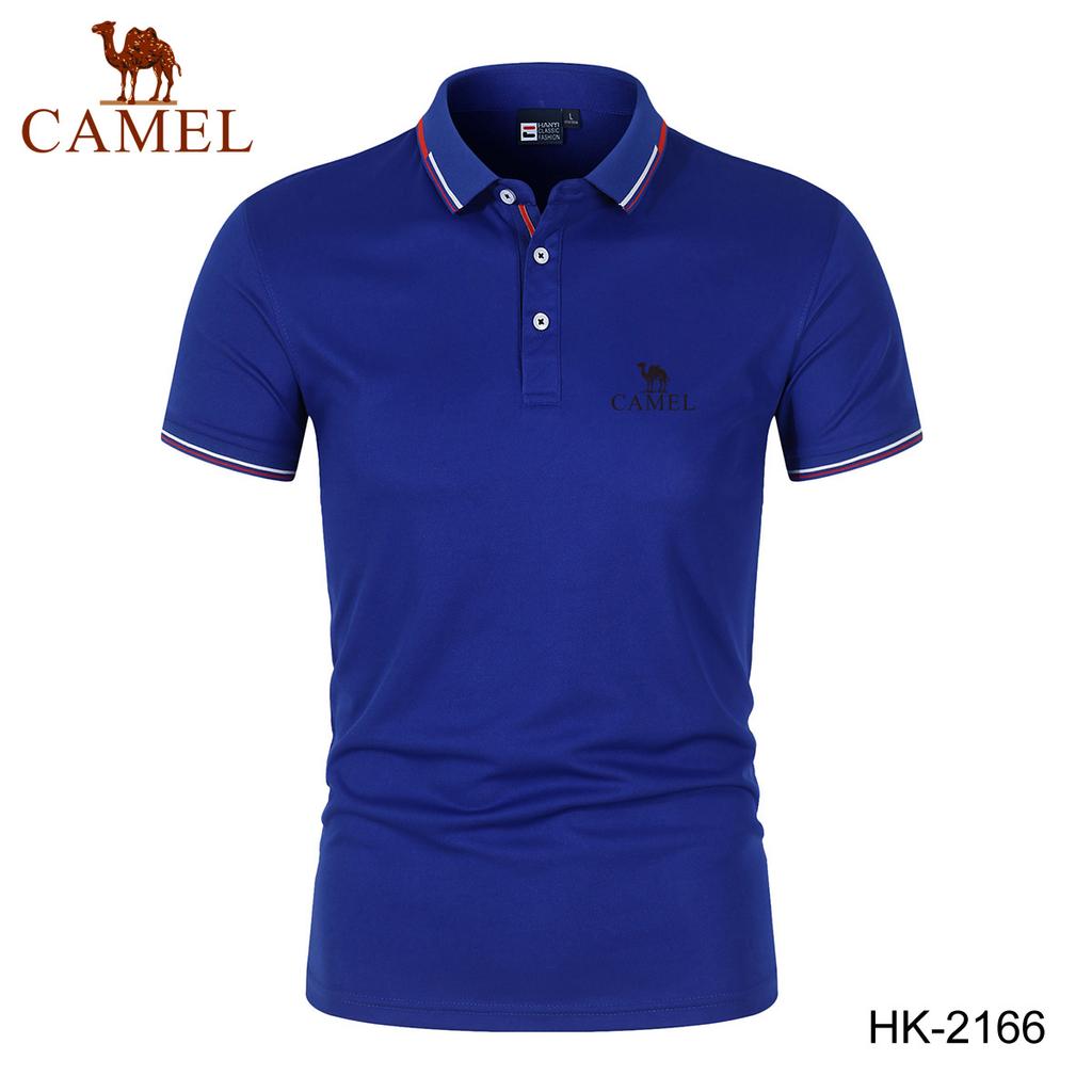 Camel Spring/Summer New Embroidered Polo Men's Breathable Top Quick Drying Polo Shirt Moisture Wicking Polo Shirt