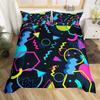 Blue Pink Memphis Bedding Set Colorful Abstract Duvet Cover Hippie Hip Hop Comforter Cover Geometric Vintage Fashion Quilt Cover