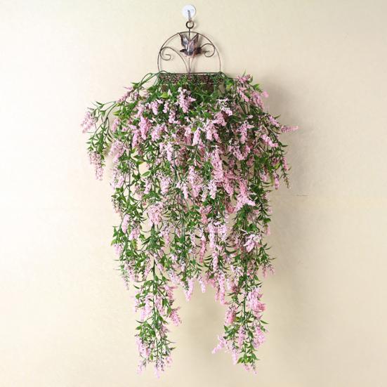 1Pc Artificial Lavender Fake Flower Wall Hanging Vine Rattan Wedding Party Decor