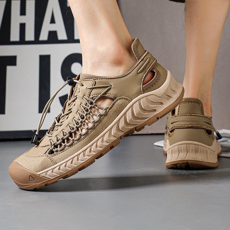 2025 Summer Trendy Men's Beach Shoes Commuting Sandals Versatile Outdoor Camping Men's Hiking Shoes Breathable Durable Sole