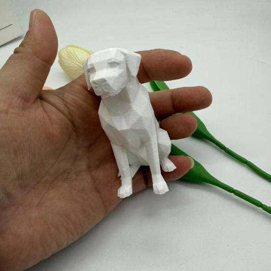 3D-печатная геометрическая фигурка лабрадора huaqianguhh, современная статуэтка сидящей собаки, коллекционная скульптура питомца для декора дома, офиса, центральной консоли автомобиля
