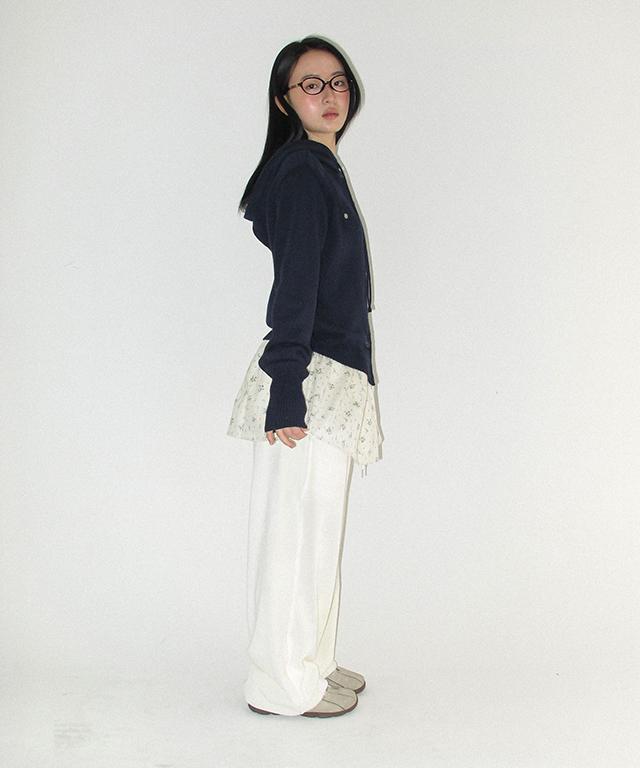 RONRON Layered Skirt Training Pants Ivory Flower