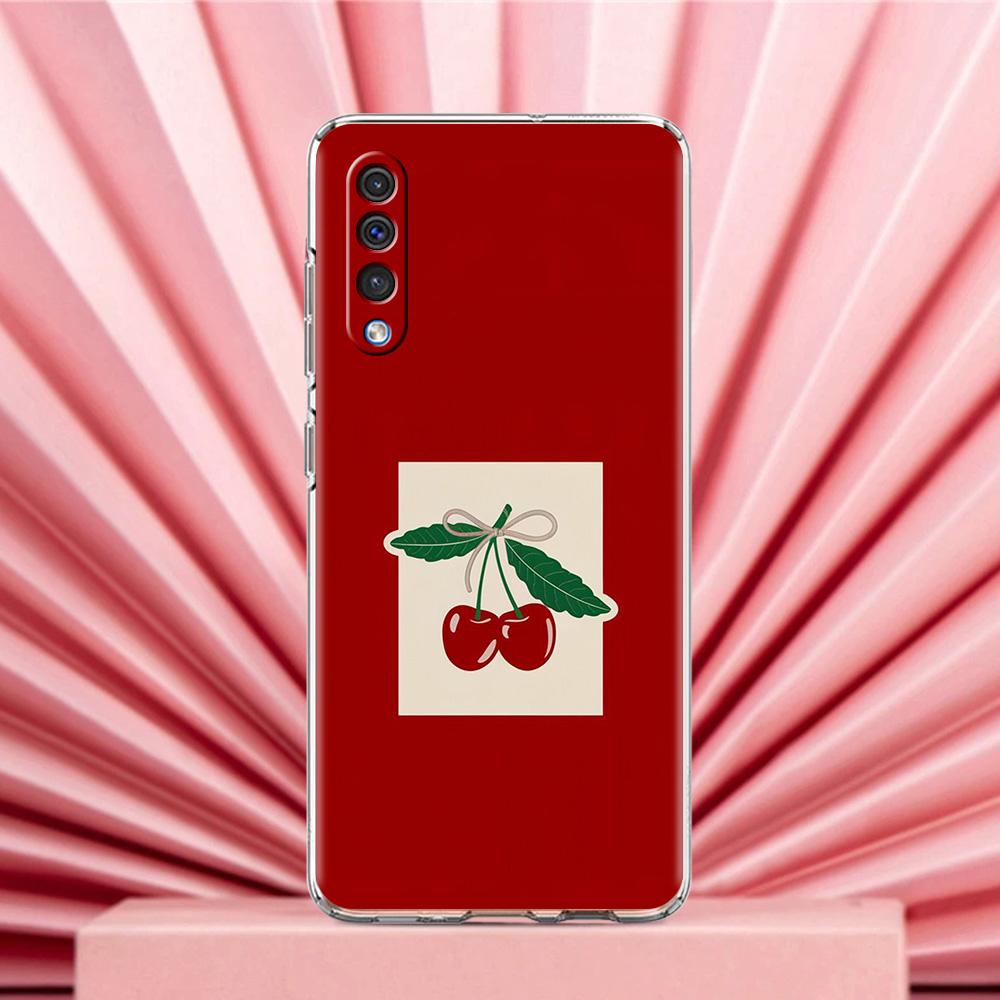Чехол для телефона Samsung A56 A36 A26 A24 A16 A14 A12 A32 A50 A70 A20E A22 A40 A34 A54 A42 A52 5G A04s A06 Красная Вишня