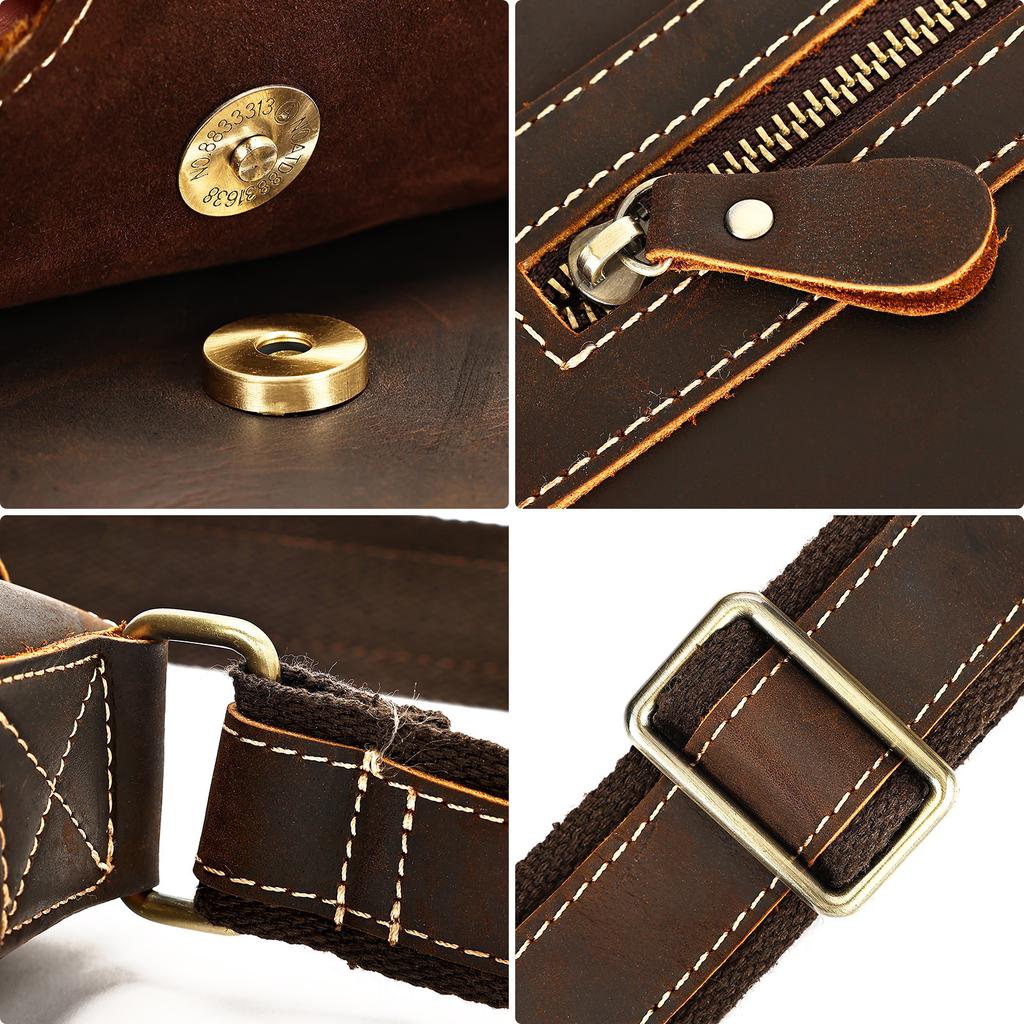 Модная мужская сумка через плечо из натуральной кожи, вместительная, простая и повседневная мужская сумка на одно плечо