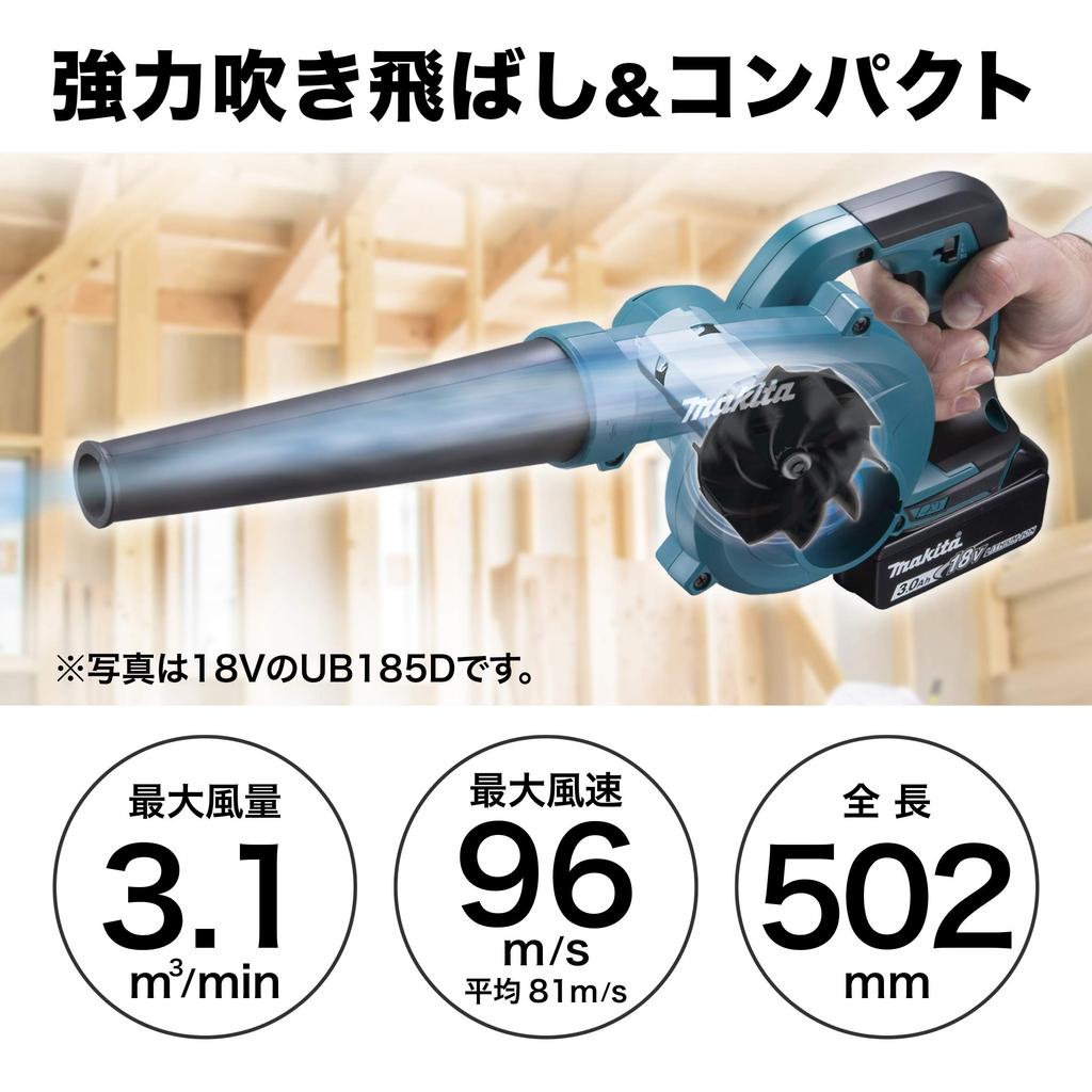 Makita Воздуходувка аккумуляторная 3Ач с аккумулятором и зарядным устройством UB144DRF 14.4V
