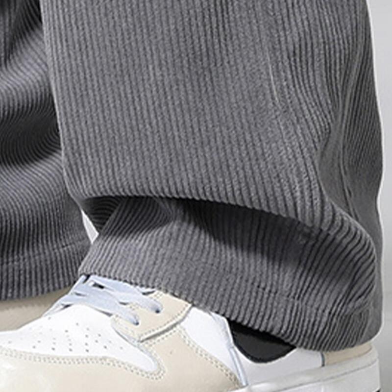 MaoRen Men's Corduroy Straight-Leg Casual Pants