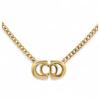 Auth CD Logo Necklace Gold Metal Di5505ry