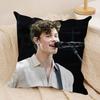 Singer SShawn Mendes Cushion Cover Silky Short Plush DoubleSided Printed Pillow Case for Sofa All Seasons Home Decor Gift