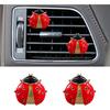 2PCS Ladybug Car Dashboard Air Vent Trim Clips, Alloy Animal Auto Air Outlet Clip Decoration, Cute Car Interior Diffuser Vent Clip Accessories for