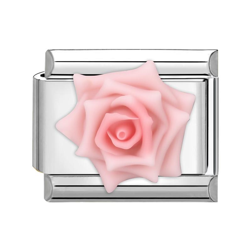 Colorful Crystal Candy Love Rose Flower Tulip Butterfly Fit 9mm Italian Charms Bracelet Stainless Steel Jewelry DIY Making Gifts