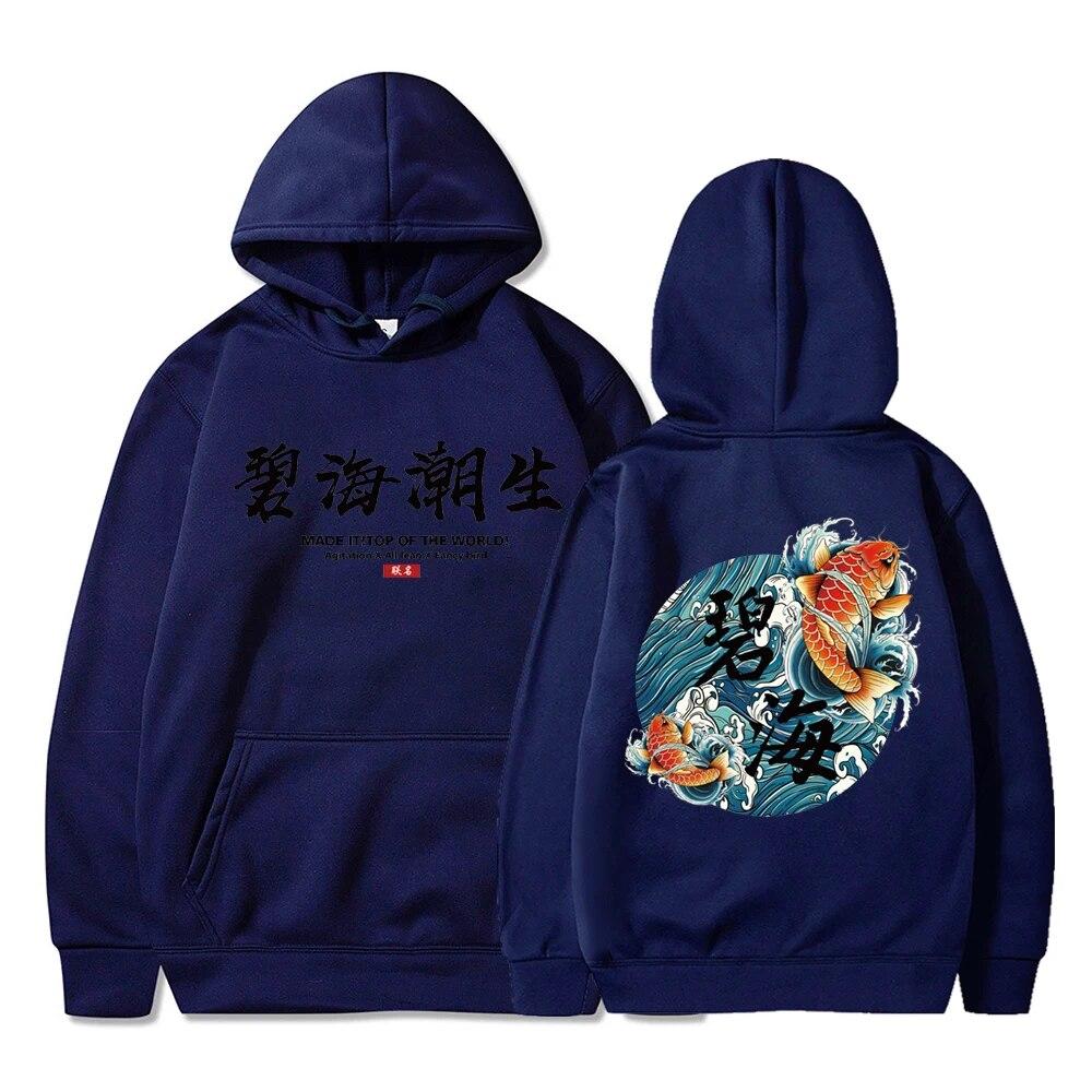 Осенние толстовки унисекс, японский пуловер с принтом в стиле укиё-э, толстовки, модная уличная одежда в стиле хип-хоп, толстовка унисекс с капюшоном y2k, унисекс