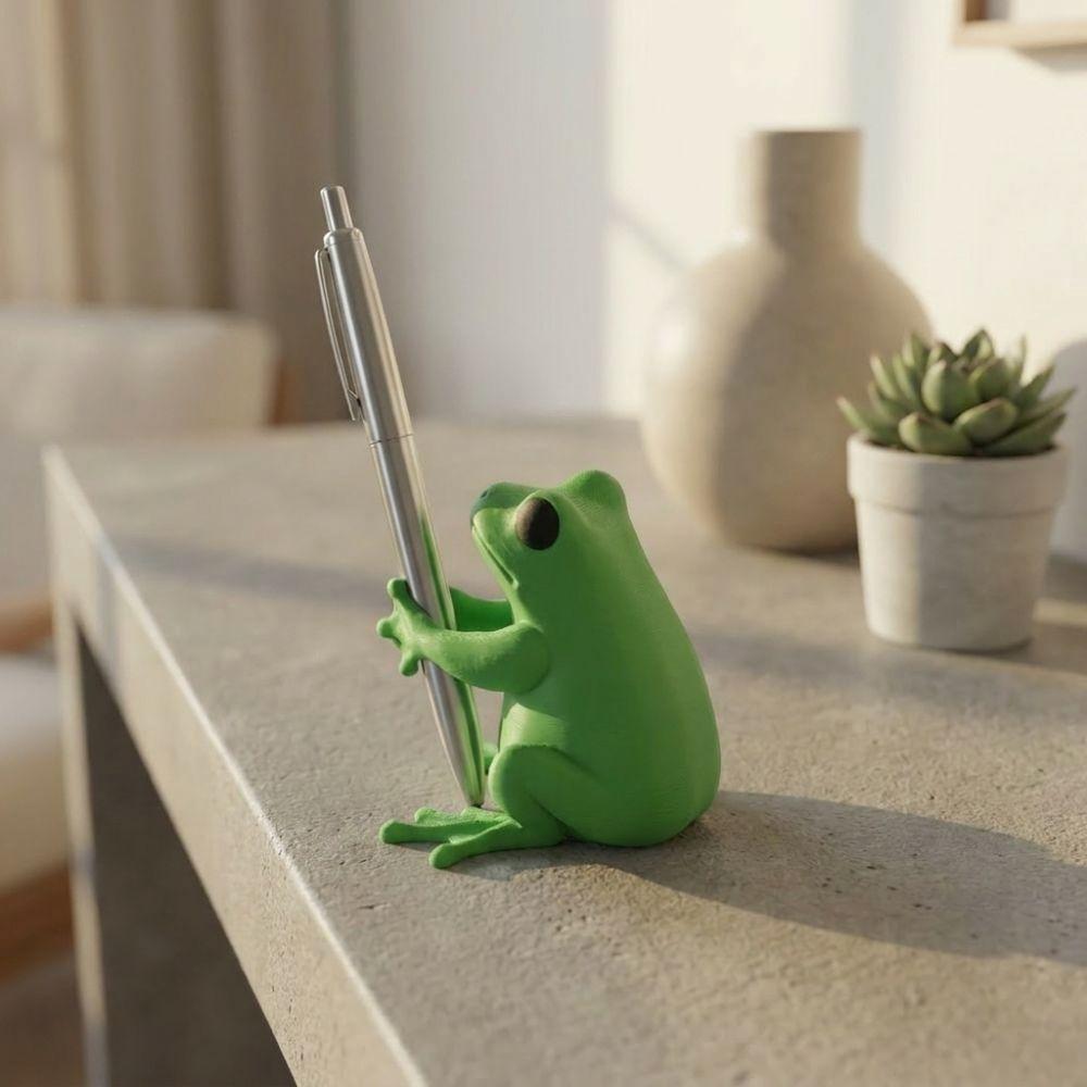 Plastic Frog Shaped Pen Holder Unique Cute Frog Pencils Holder Birthday Gift