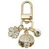 Creative Alloy Seashell and Pearl Keychain Pendant