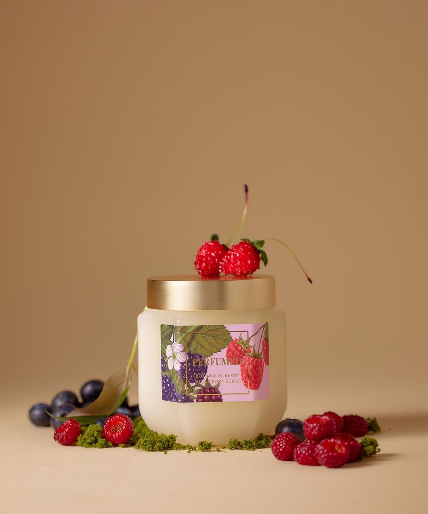 Perfumed Sugar Body Scrub 500g Botanical Berry + Silver Spoon