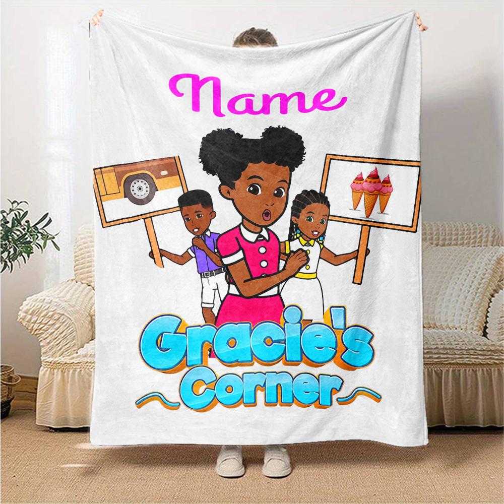 Customiz Name Personality Gracies Corner Blanket Soft &Warm Sofa Office Bed Travel Lunch Break Blanket, Gift Suitable All Seasons