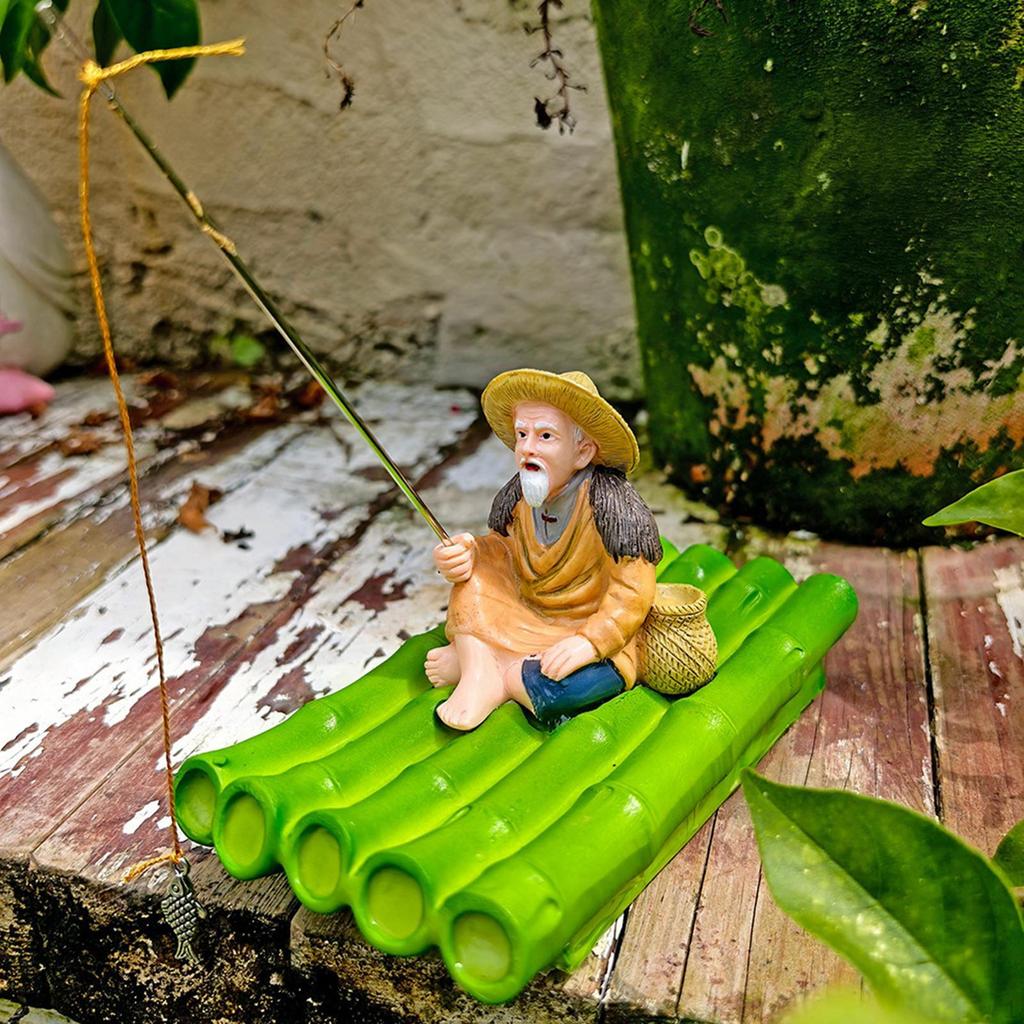 Sitting Figurine Garden Landscape Decor Collectible Small Sculpture Statue for Living Room