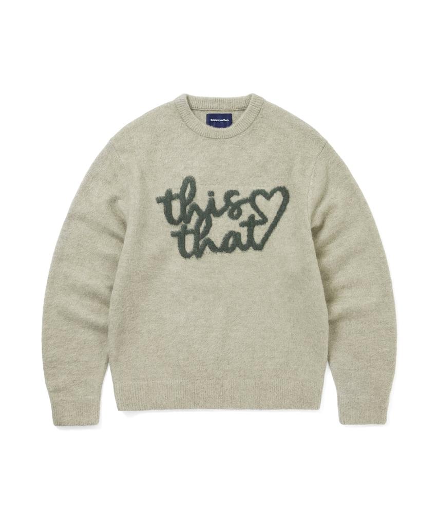 THISISNEVERTHAT Heart Logo Knit Sweater Sand