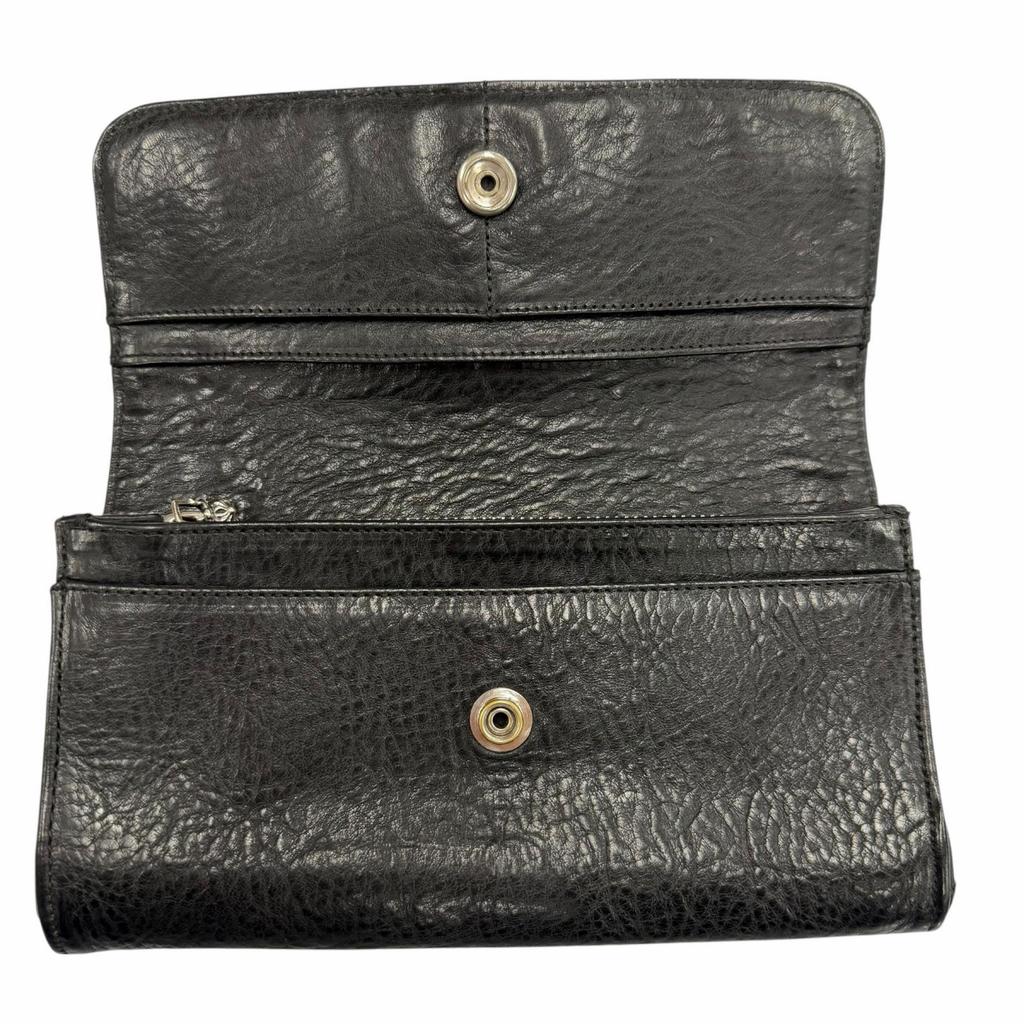 Very Good CHROME HEARTS Purse Judy Cross button long wallet black leather mens Used