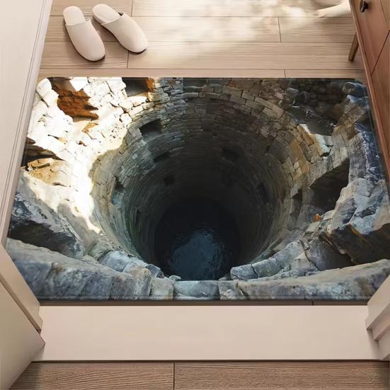 Коврик для пола 3D оптическая иллюзия реалистичный эффект дыры придверный коврик интерактивный коврик для питомца украшение для гостиной прихожей