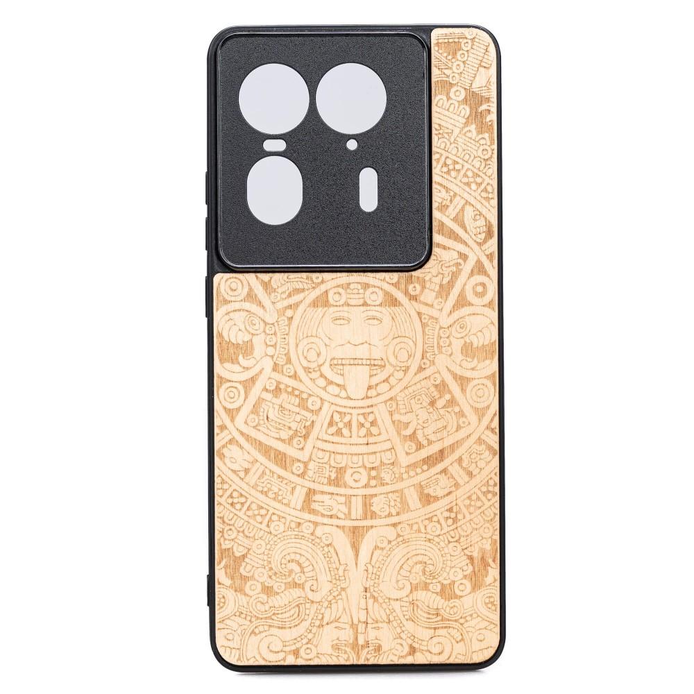 Bewood Wooden Case for Motorola Edge 50 Ultra Aztec Calendar Aniegre