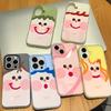 Милое квадратное выражение лица подходит для чехла для мобильного телефона iPhone16/17promax Apple 15 скин матовый 13/14 набор