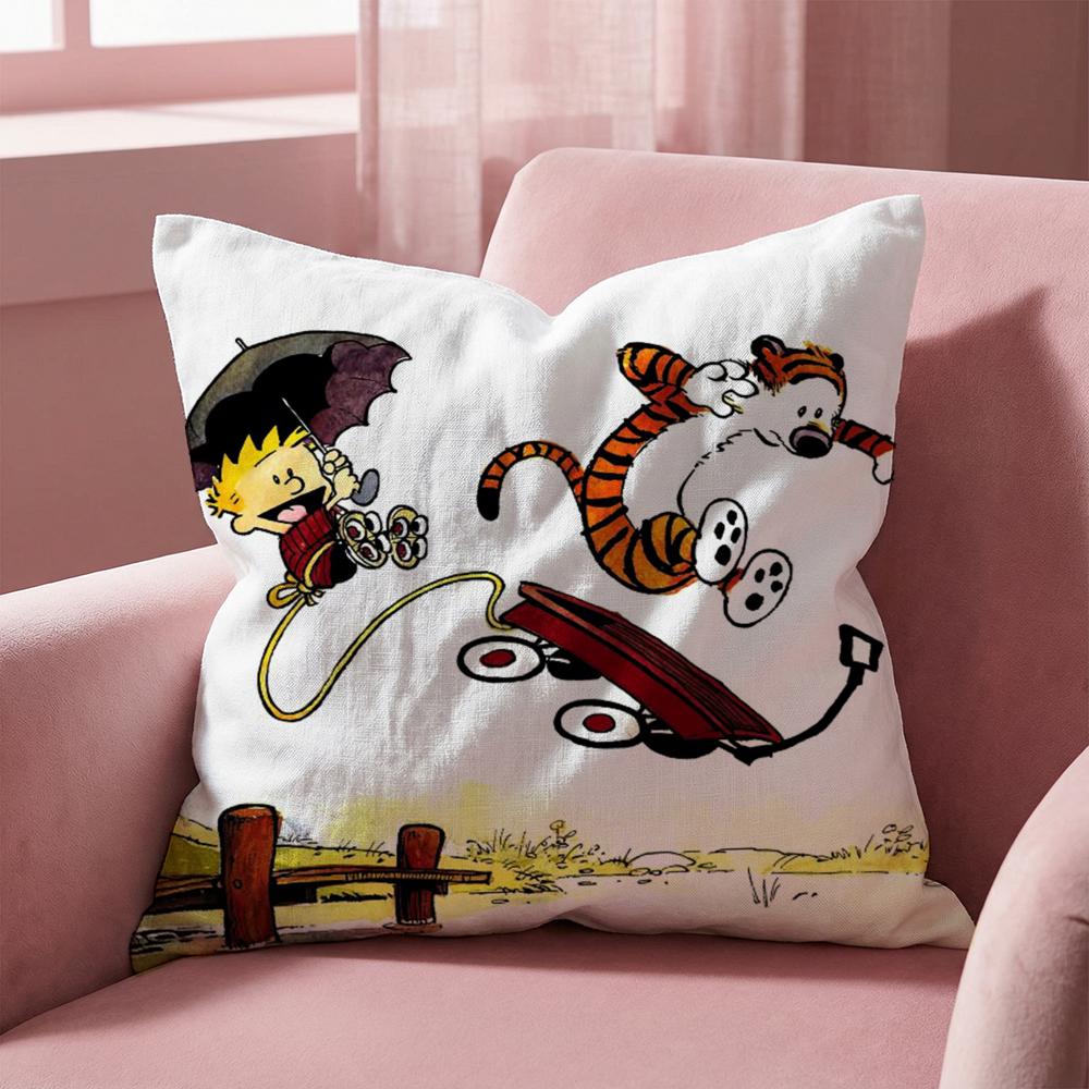 Чехол на подушку C-Calvin and H-Hobbes, универсальный чехол для дома и автомобиля - Двусторонний, мягкий и прочный для повседневного использования