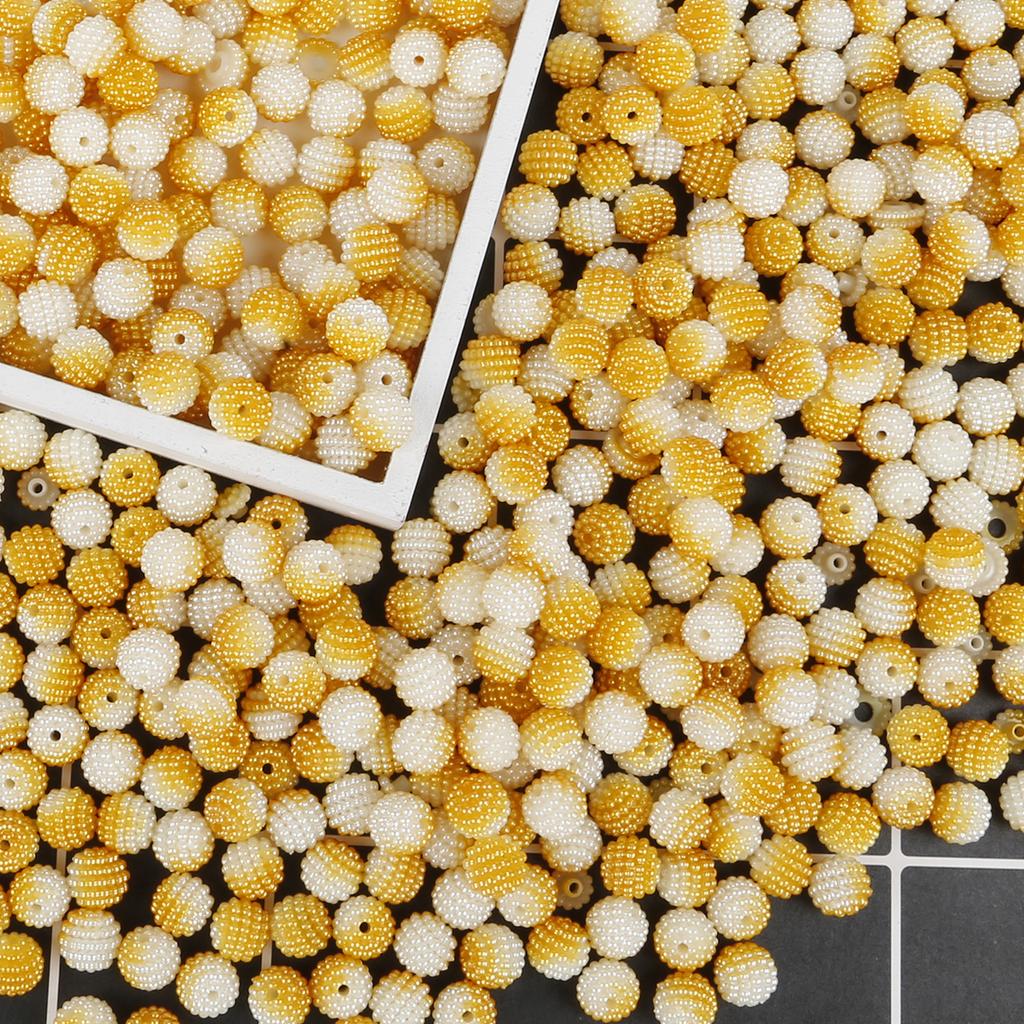 500G Acrylic Bayberry Beads Gradient Color Round Loose Beads For DIY Jewelry Making