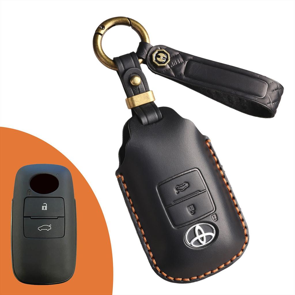 Retro Key Case Suitable for South East Asia Toyota Raize Key Case Beilu Da Pure Handmade Leather Shell Buckle