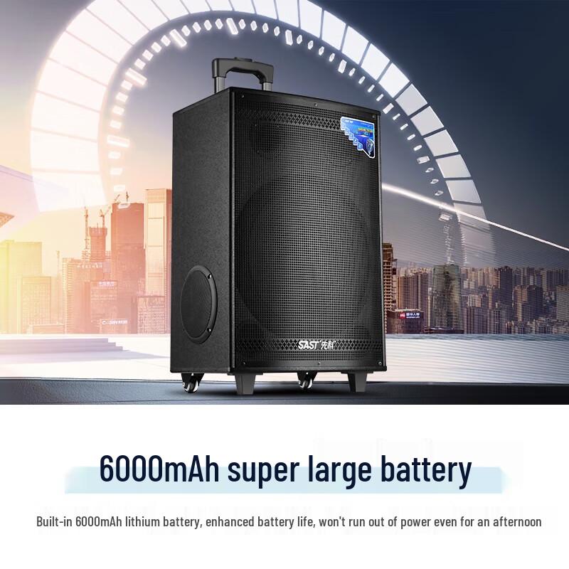 SAST ST-1509 Высокомощный Bluetooth уличный караоке-динамик-тележка