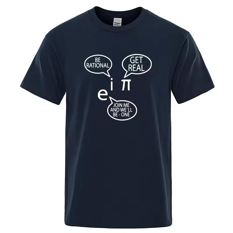 Men's High Quality T-shirt Funny Mathematical Design Print Summer Casual Loose Short Sleeve for Men T-Shirt Male Hip Hop Tops
