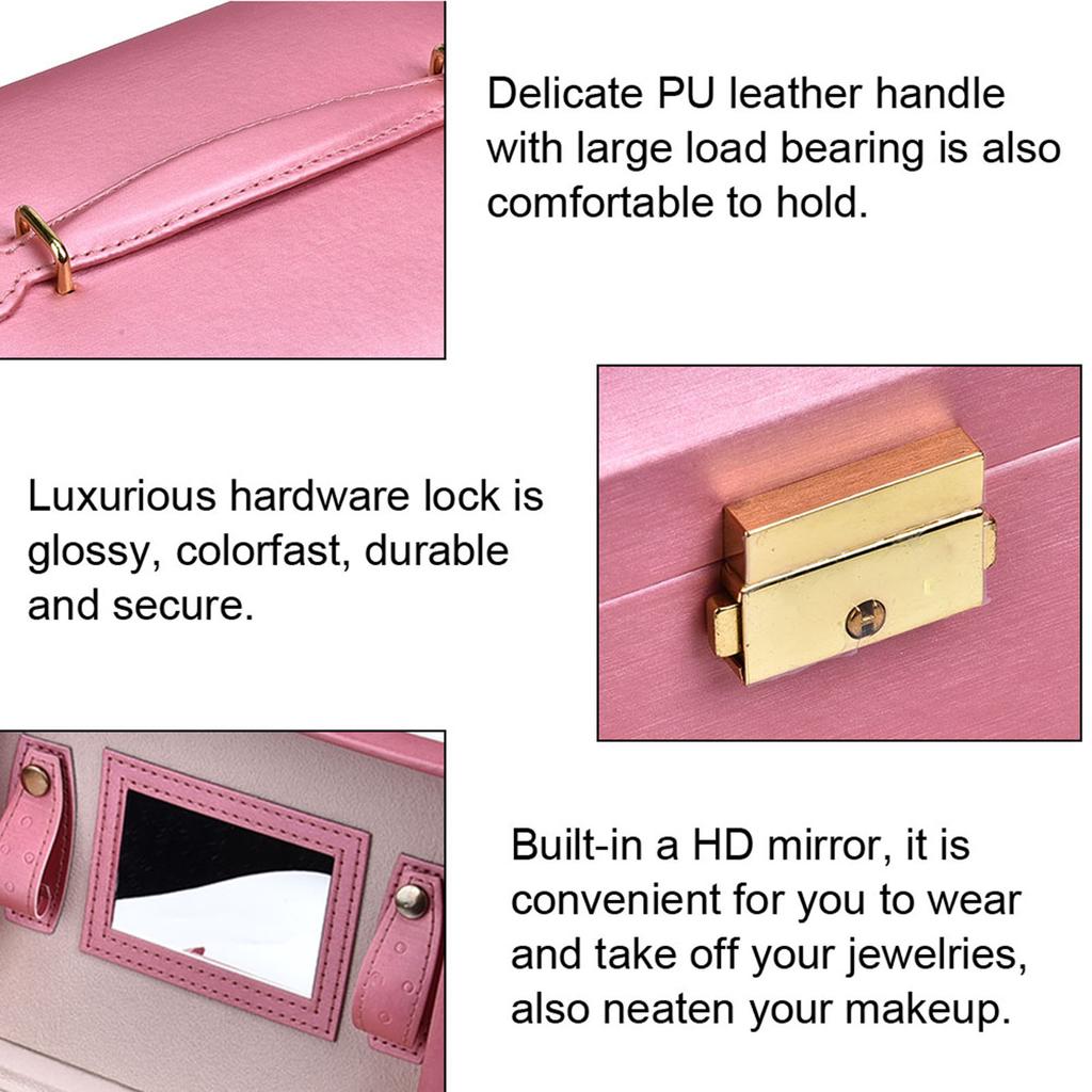 Коробка для хранения ювелирных изделий из искусственной кожи, серьги-гвоздики, кольцо, ожерелье, держатель, органайзер, чехол