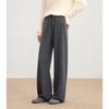 Shexi Women's 100% Wool High-Waisted Wide-Leg Knit Trousers